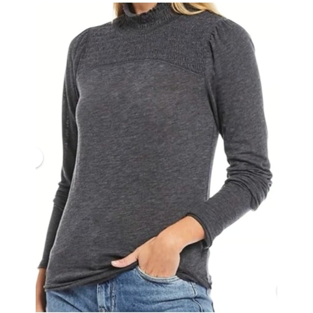 We the Free Free Turtleneck Blouse Womens S Grey